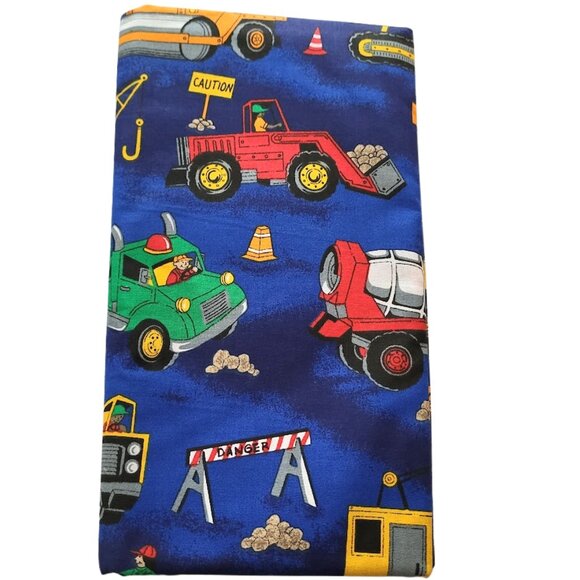 FABRIC TRADITIONS Work Zone Vehicles Cotton Fabric - Vintage 1997 - 2.61 Yards - Picture 1 of 7